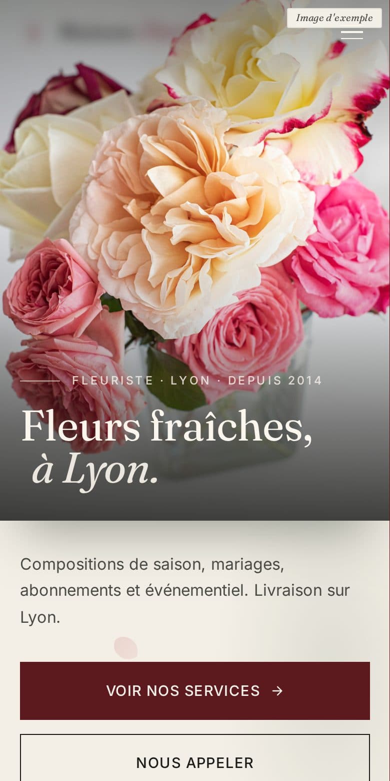 Le même site sur téléphone